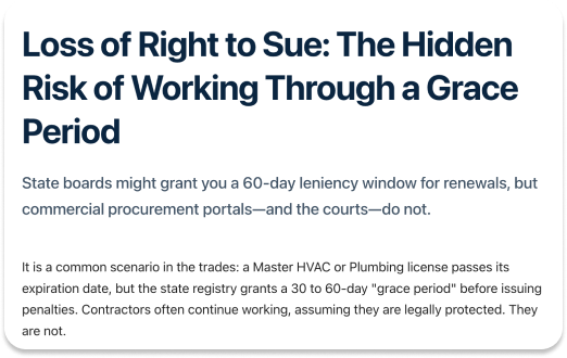 Loss of Right to Sue: The Hidden Risk of Working Through a Grace Period